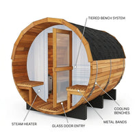 6-Person Patchworkred Cedar Traditional Steam Barrel Sauna — How It Works